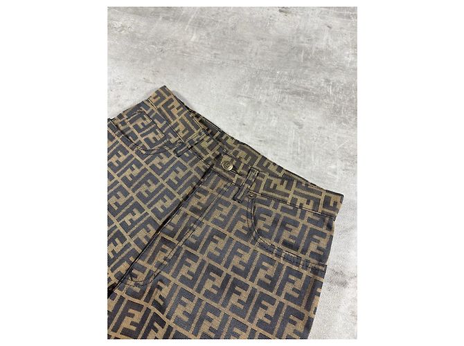 Jeans Fendi Zucca FF Monogram Castaño Monograma - vista 5