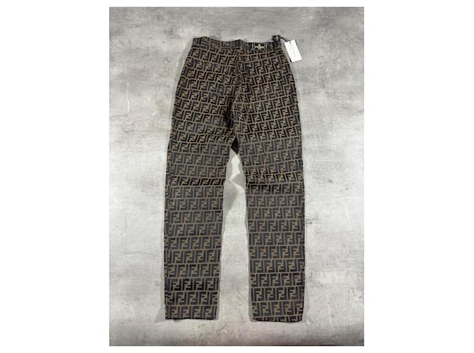 Vaqueros Fendi Zucca FF Monogram Pierna Recta Castaño Monograma - vista 2