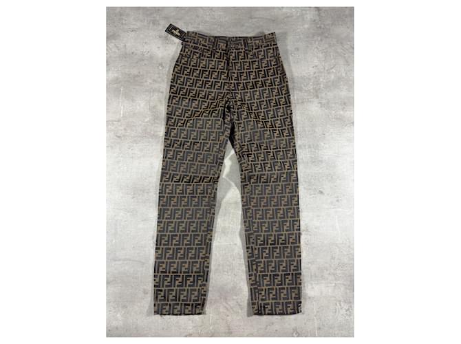 Vaqueros Fendi Zucca FF Monogram Pierna Recta Castaño Monograma - vista 4