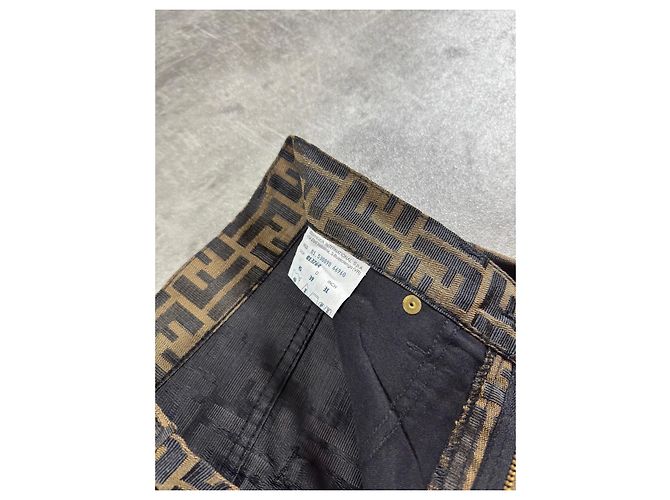 Vaqueros Fendi Zucca FF Monogram Pierna Recta Castaño Monograma - vista 7