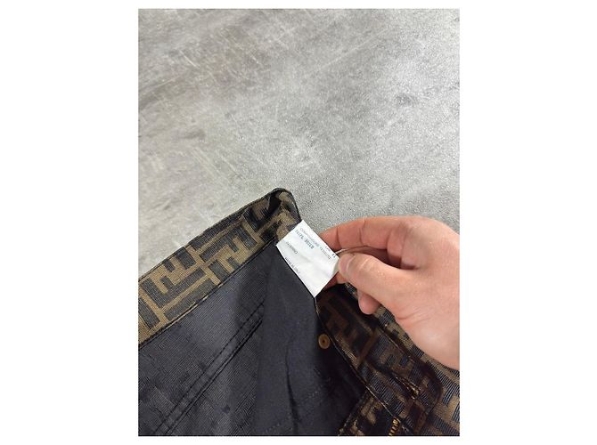 Vaqueros Fendi Zucca FF Monogram Pierna Recta Castaño Monograma - vista 8