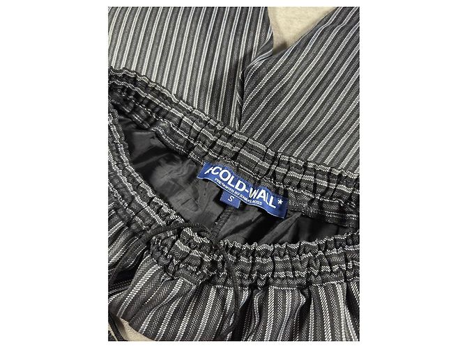 Autre Marque A-COLD-WALL* ACW Pantaloni Cropped a Righe Nero Grigio - vista 5