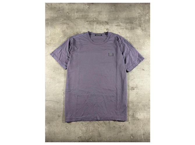 Acne Studios T-shirt Face Patch in cotone - Viola Porpora - vista 2