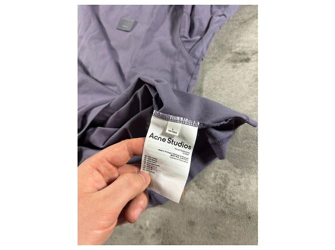 Acne Studios T-shirt Face Patch in cotone - Viola Porpora - vista 5