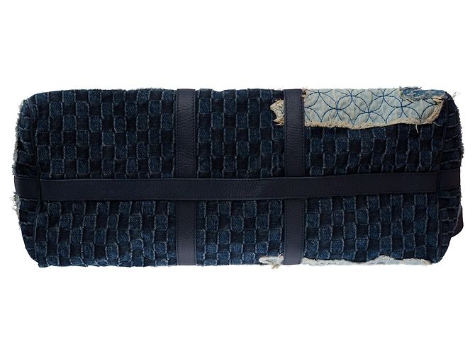 Borsa LOUIS VUITTON Keepall in Denim Blu - 103533 - vista 9