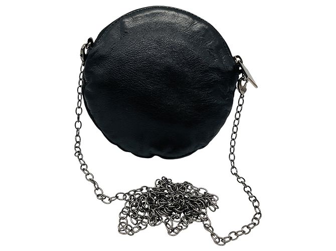 Valentino Garavani Mini borsa a tracolla in pelle nera con rosetta Valentino Porpora - vista 3
