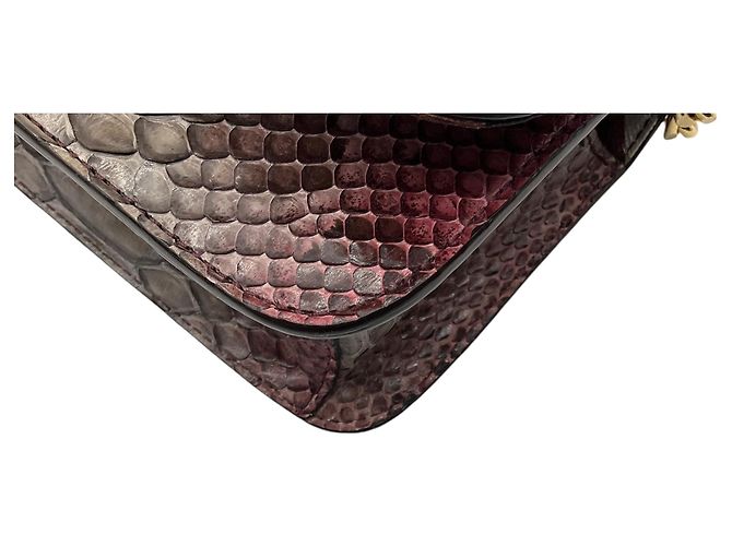 Kiton Crossbody-Abendtasche aus Pythonleder mit lila Ombré-Effekt - Ansicht 10