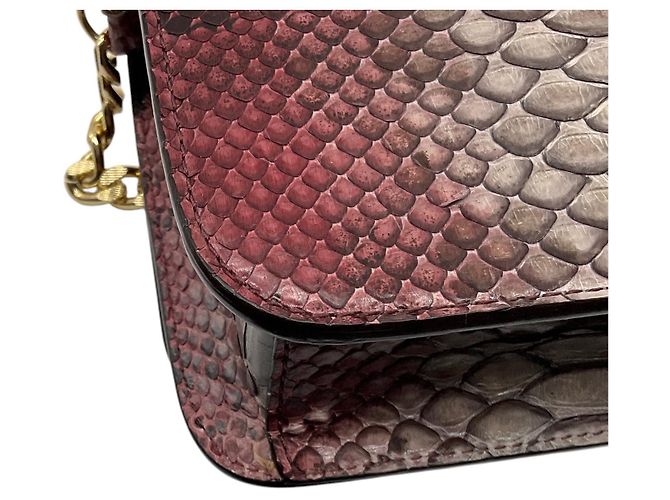Kiton Crossbody-Abendtasche aus Pythonleder mit lila Ombré-Effekt - Ansicht 11