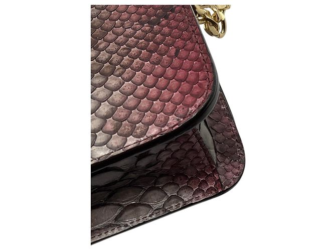 Kiton Crossbody-Abendtasche aus Pythonleder mit lila Ombré-Effekt - Ansicht 12