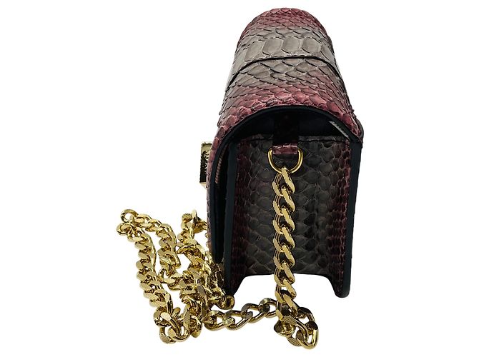 Kiton Crossbody-Abendtasche aus Pythonleder mit lila Ombré-Effekt - Ansicht 2
