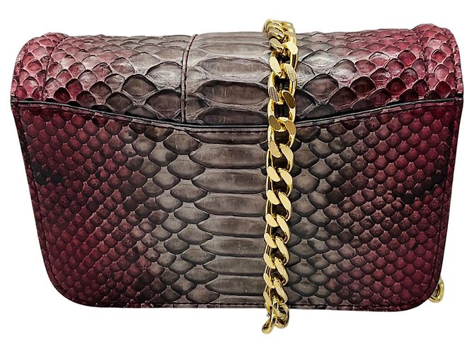 Kiton Crossbody-Abendtasche aus Pythonleder mit lila Ombré-Effekt - Ansicht 3