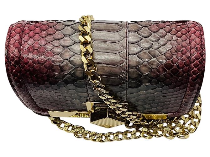 Kiton Crossbody-Abendtasche aus Pythonleder mit lila Ombré-Effekt - Ansicht 4