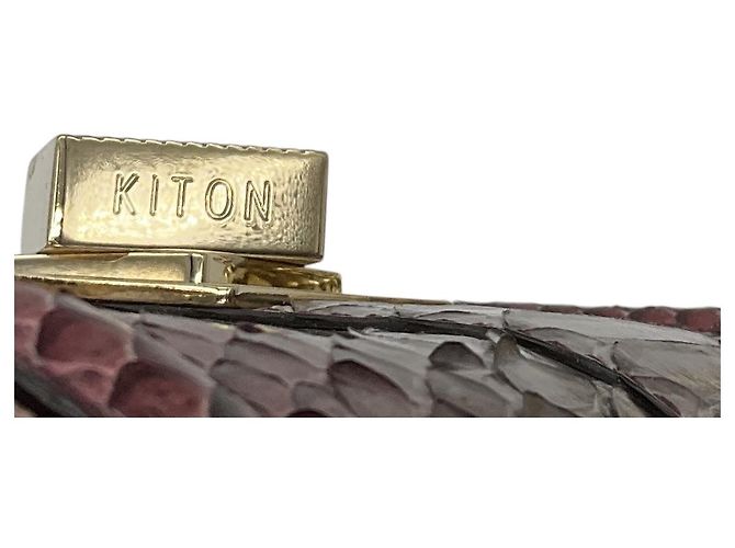 Kiton Crossbody-Abendtasche aus Pythonleder mit lila Ombré-Effekt - Ansicht 5