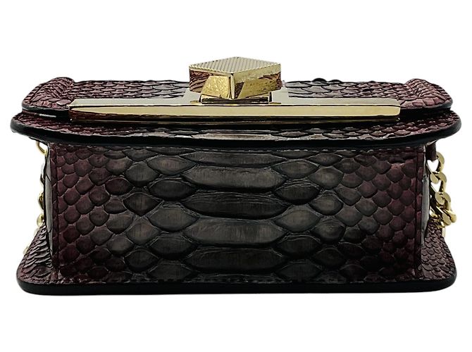 Kiton Crossbody-Abendtasche aus Pythonleder mit lila Ombré-Effekt - Ansicht 6