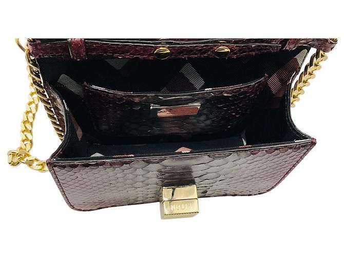 Kiton Crossbody-Abendtasche aus Pythonleder mit lila Ombré-Effekt - Ansicht 7