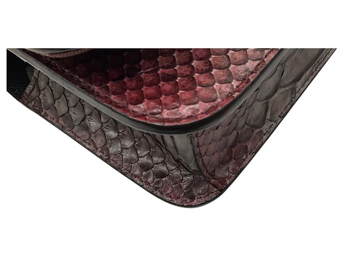 Kiton Crossbody-Abendtasche aus Pythonleder mit lila Ombré-Effekt - Ansicht 9