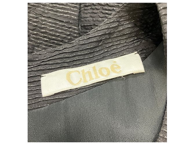 Chloé Abito corto in seta costata con brillantini e scollo a V nero Chloe - vista 4