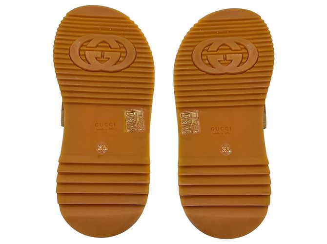 Sandali Slide Gucci Monogramma GG Beige / Rosso Mattone - vista 6