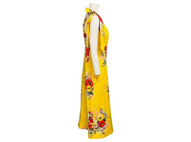 Zimmermann Alight Midi-Kleid mit gelbem Blumenmuster und einer Schulter - Ansicht 2