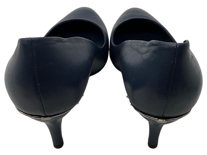 Décolleté in pelle blu con punta tonda classica Gucci - vista 5
