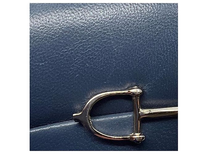 Décolleté in pelle blu con punta tonda classica Gucci - vista 8