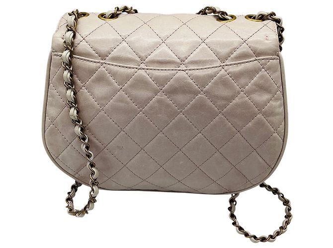 Bolsa Chanel Bubble Flap em couro envelhecido acolchoado lilás claro Roxo - vista 3