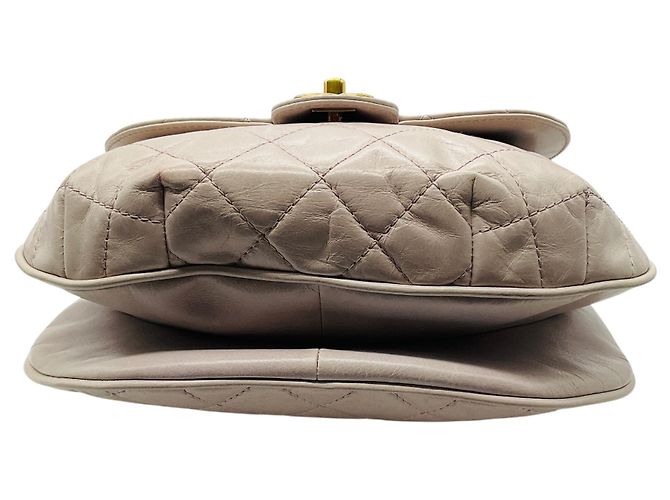 Bolsa Chanel Bubble Flap em couro envelhecido acolchoado lilás claro Roxo - vista 4