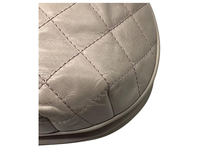 Bolsa Chanel Bubble Flap em couro envelhecido acolchoado lilás claro Roxo - vista 8