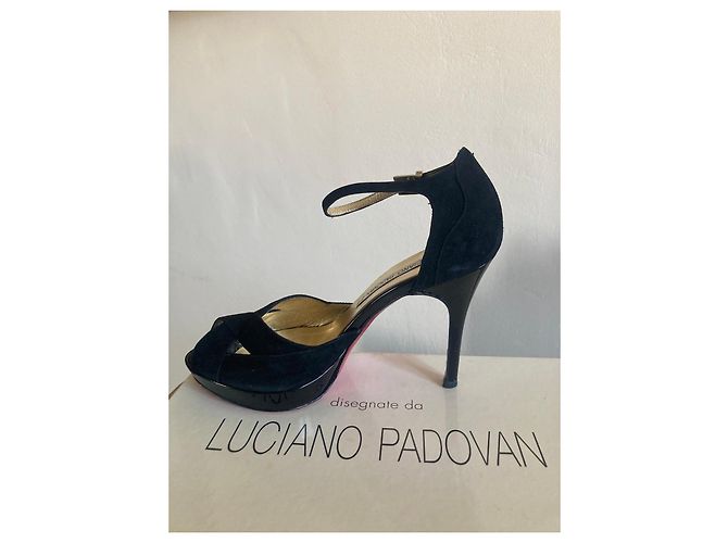 Luciano Padovan Sandali con Tacco in Scamosciato Nero - vista 3