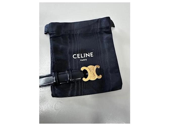 Céline Triomphe Ledergürtel Schwarz - Ansicht 10