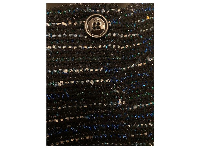 Abrigo de tweed de doble botonadura sin cuello Christian Dior - vista 3