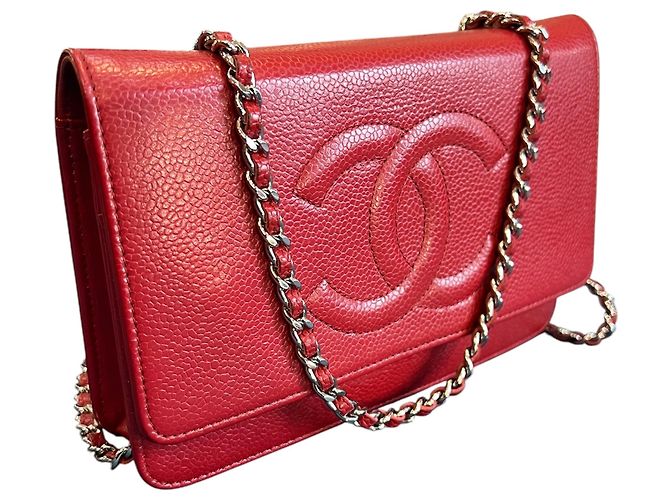 Wallet On Chain Portafoglio con catena Chanel CC Caviar 2012 - vista 2