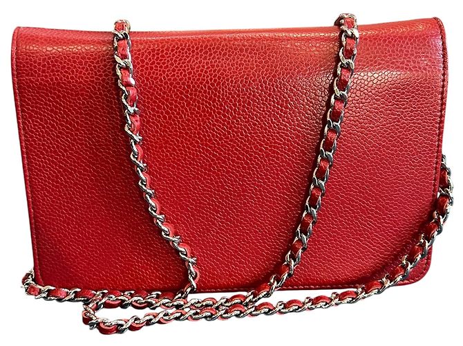 Wallet On Chain Portafoglio con catena Chanel CC Caviar 2012 - vista 4