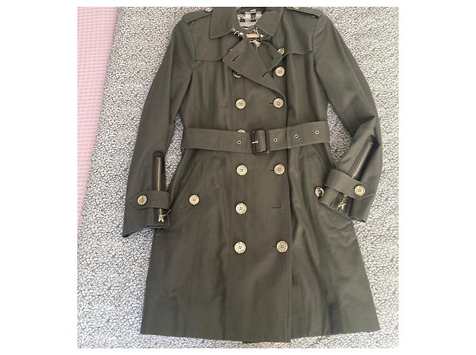 Gabardina Burberry de algodón caqui - vista 3