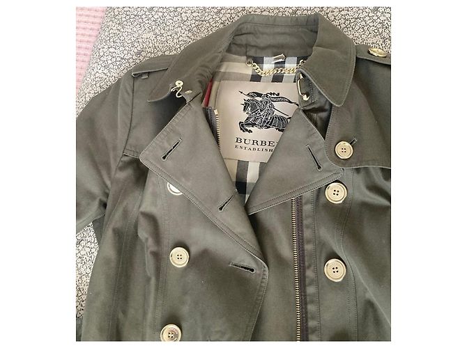 Gabardina Burberry de algodón caqui - vista 5