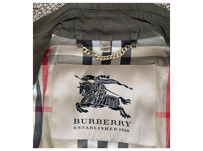 Gabardina Burberry de algodón caqui - vista 6