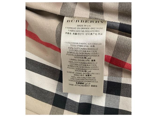 Gabardina Burberry de algodón caqui - vista 7