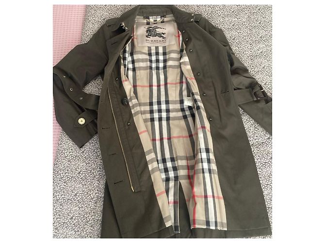 Gabardina Burberry de algodón caqui - vista 8
