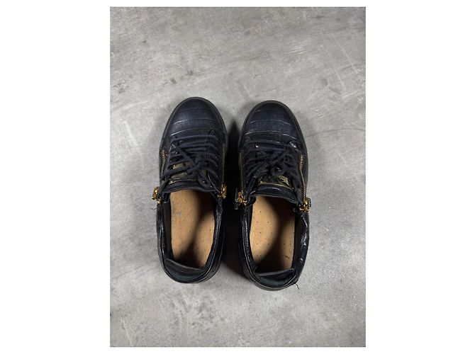 Giuseppe Zanotti Sneaker Pelle Nera Croco Nero - vista 8