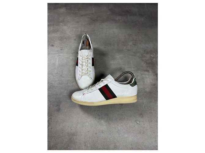 Gucci Ace Sneaker Weiß Leder Rot Grün - Ansicht 2
