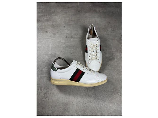 Gucci Ace Sneaker Weiß Leder Rot Grün - Ansicht 3