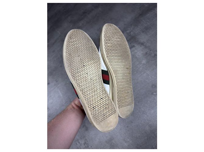Gucci Ace Sneaker Weiß Leder Rot Grün - Ansicht 6