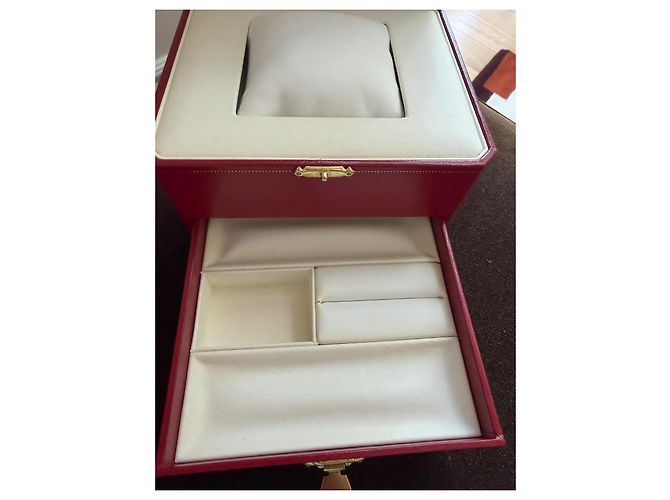 Cartier Caixa de relógio em couro vermelho com gaveta Branco Dourado - vista 6