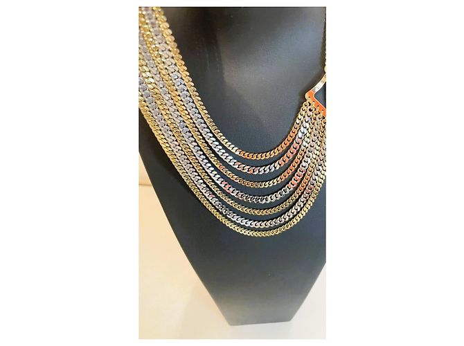 Autre Marque Collana multifilo Unoaerre in bronzo placcato oro e argento D'oro - vista 18
