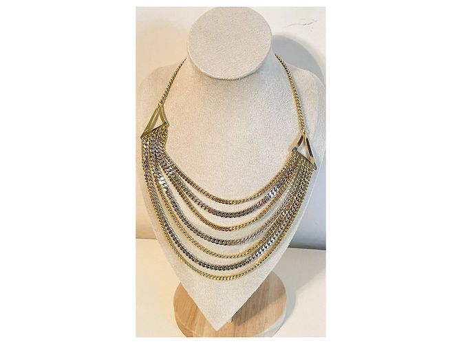 Autre Marque Collana multifilo Unoaerre in bronzo placcato oro e argento D'oro - vista 5