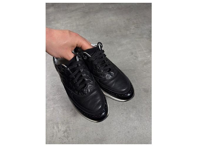 Louis Vuitton Sneakers Damier Pelle Nera Nero - vista 4