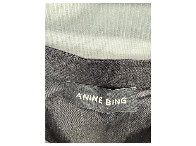 Anine Bing Gonna Midi in Seta Nera Nero - vista 2