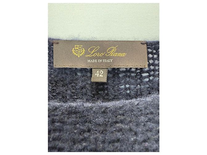 Loro Piana Kaschmir-Seide Strickpullover - Navy Blau Dunkelblau - Ansicht 2