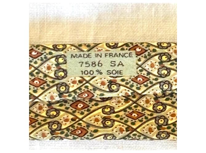 Cravatta in seta stampata Hermès Marrone Rosso Beige Verde - vista 4