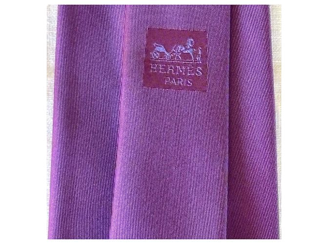 Cravatta in seta tessuta Hermès Paris - Viola Porpora - vista 3
